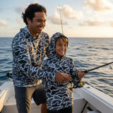 Adult Black Camo Mahi Mahi Dri Fit Hooded Long Sleeve Tee - Sweet Sweet Honey Hawaii