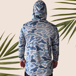 Adult Green Camo Mahi Mahi Dri Fit Hooded Long Sleeve Tee - Sweet Sweet Honey Hawaii