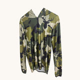 Adult Island Camo Stag Dri Fit Hooded Long Sleeve Tee - Sweet Sweet Honey Hawaii