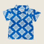Blue Heritage Quilt collared shirt - Sweet Sweet Honey Hawaii
