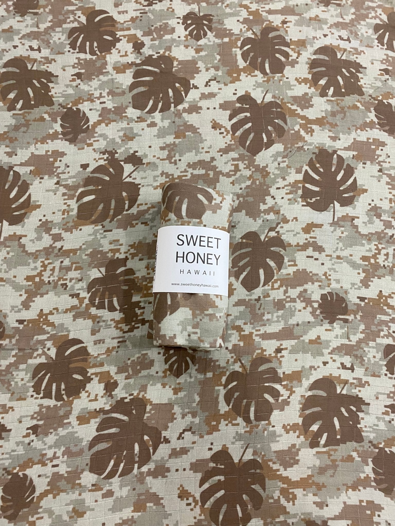 Digital Camo Monstera Swaddle Blanket - Sweet Sweet Honey Hawaii