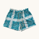 Girl's White (Teal Quilt) Shorts - Sweet Sweet Honey Hawaii