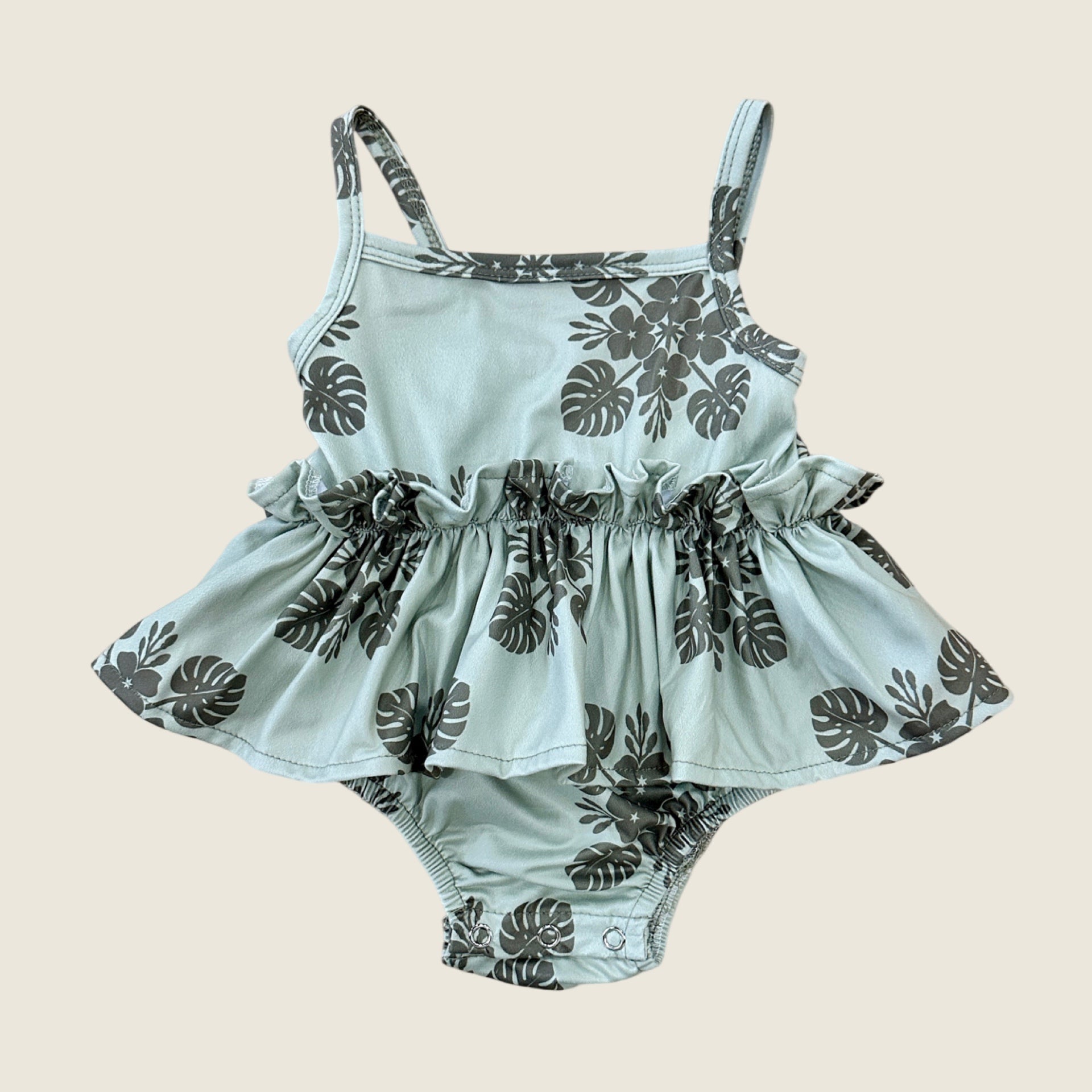 Green 'Ilima Quilt Thin strap Onesie - Sweet Sweet Honey Hawaii