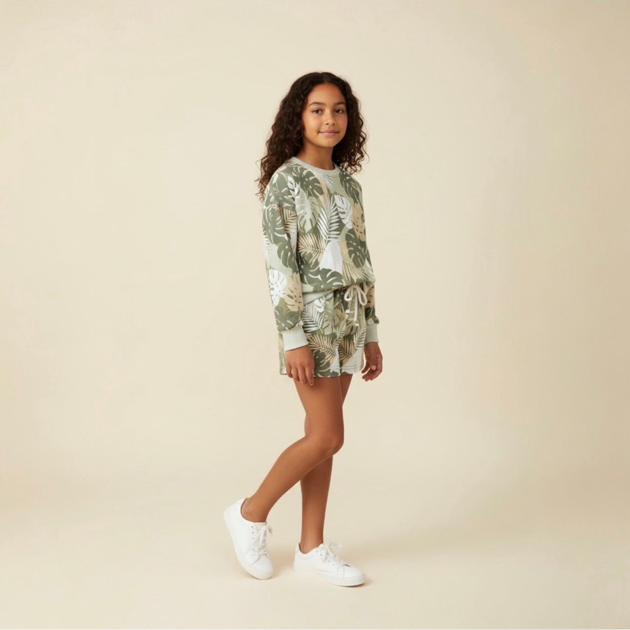 Kid's Tropical Monstera Crewneck Sweater - Sweet Sweet Honey Hawaii