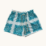 Kid's White (Teal Quilt) Crewneck Sweater - Sweet Sweet Honey Hawaii