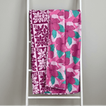 Large: Berry Heirloom/Island Pink Hibiscus Minky Blanket - Sweet Sweet Honey Hawaii