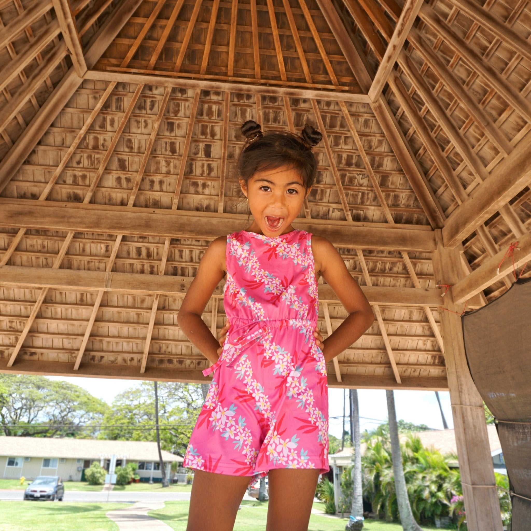 Lei Hiwa Pink Elle Romper - Sweet Sweet Honey Hawaii