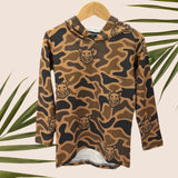 Mens Brown Camo Boar Dri Fit Hooded Long Sleeve Tee - Sweet Sweet Honey Hawaii