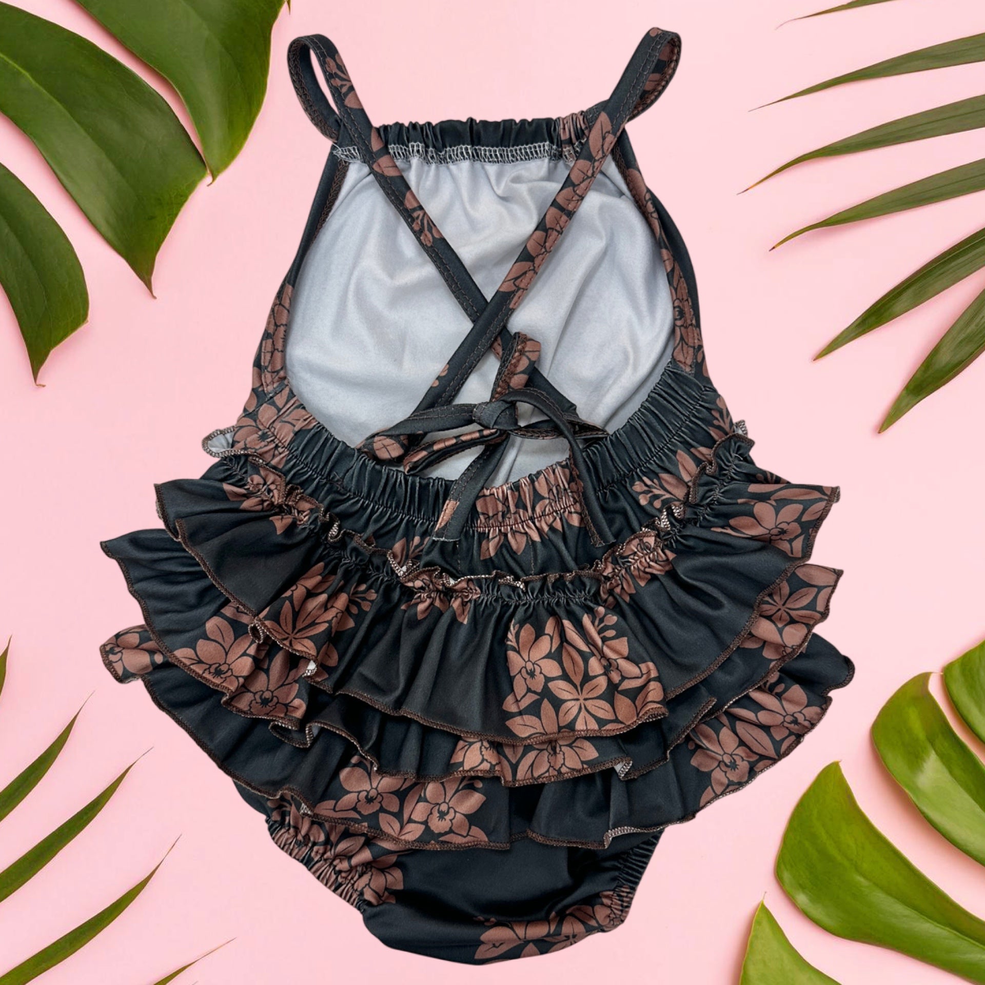 Midnight | Heirloom Ruffle Halter Romper - Sweet Sweet Honey Hawaii