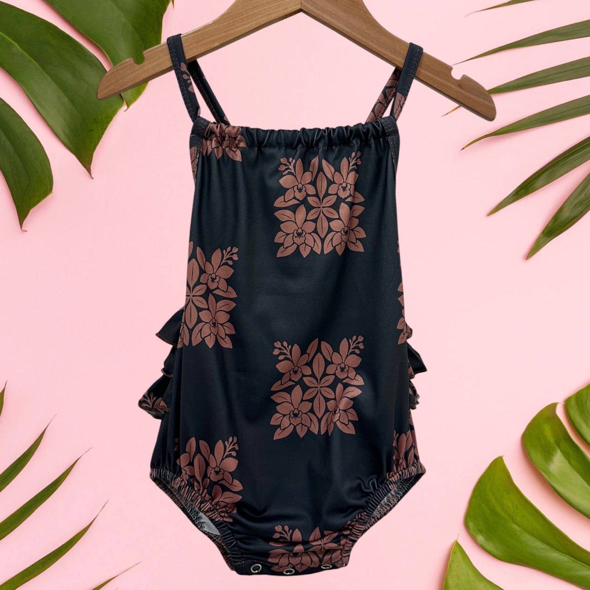 Midnight | Heirloom Ruffle Halter Romper - Sweet Sweet Honey Hawaii