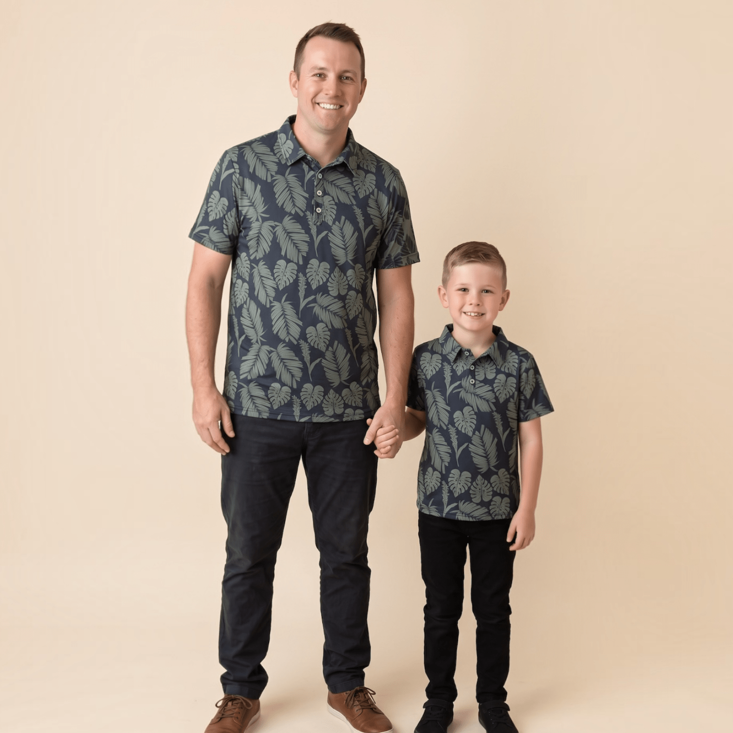 Midnight Palm collared shirt - Sweet Sweet Honey Hawaii