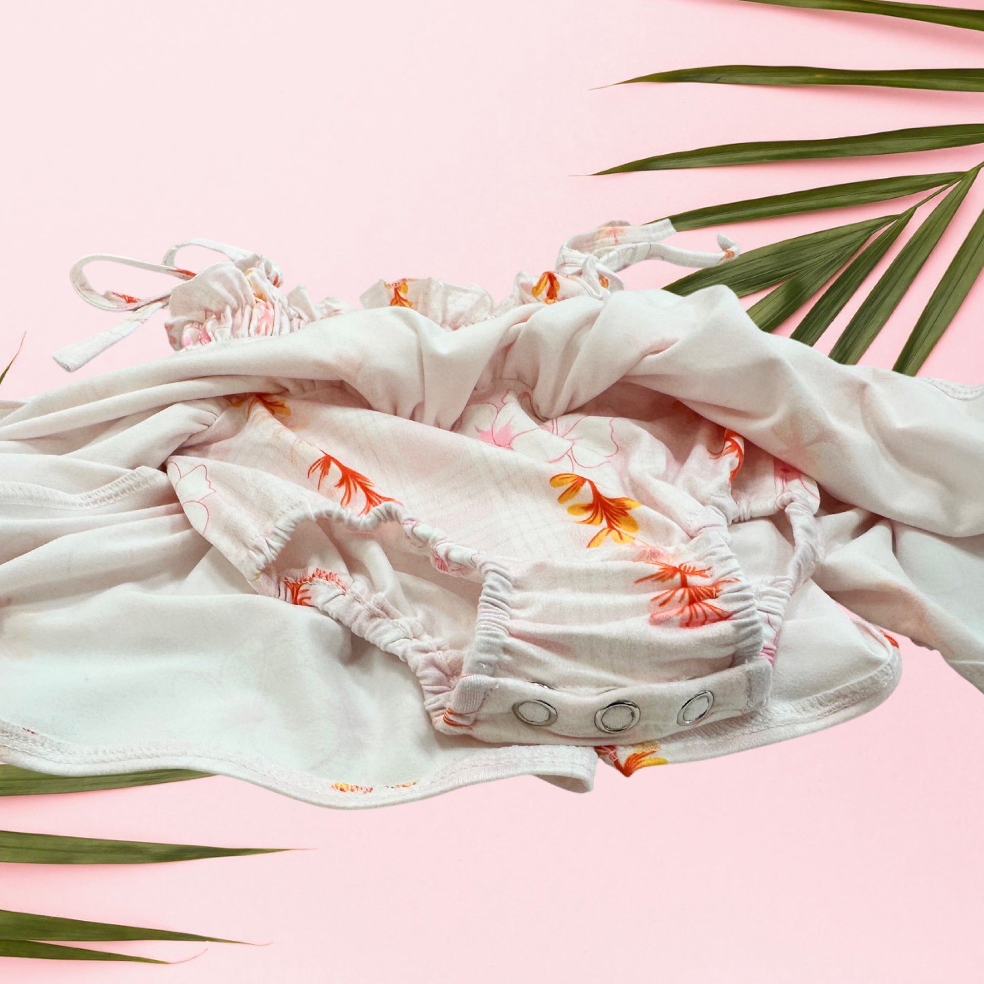 Pink plumeria Palaka Melody Romper - Sweet Sweet Honey Hawaii