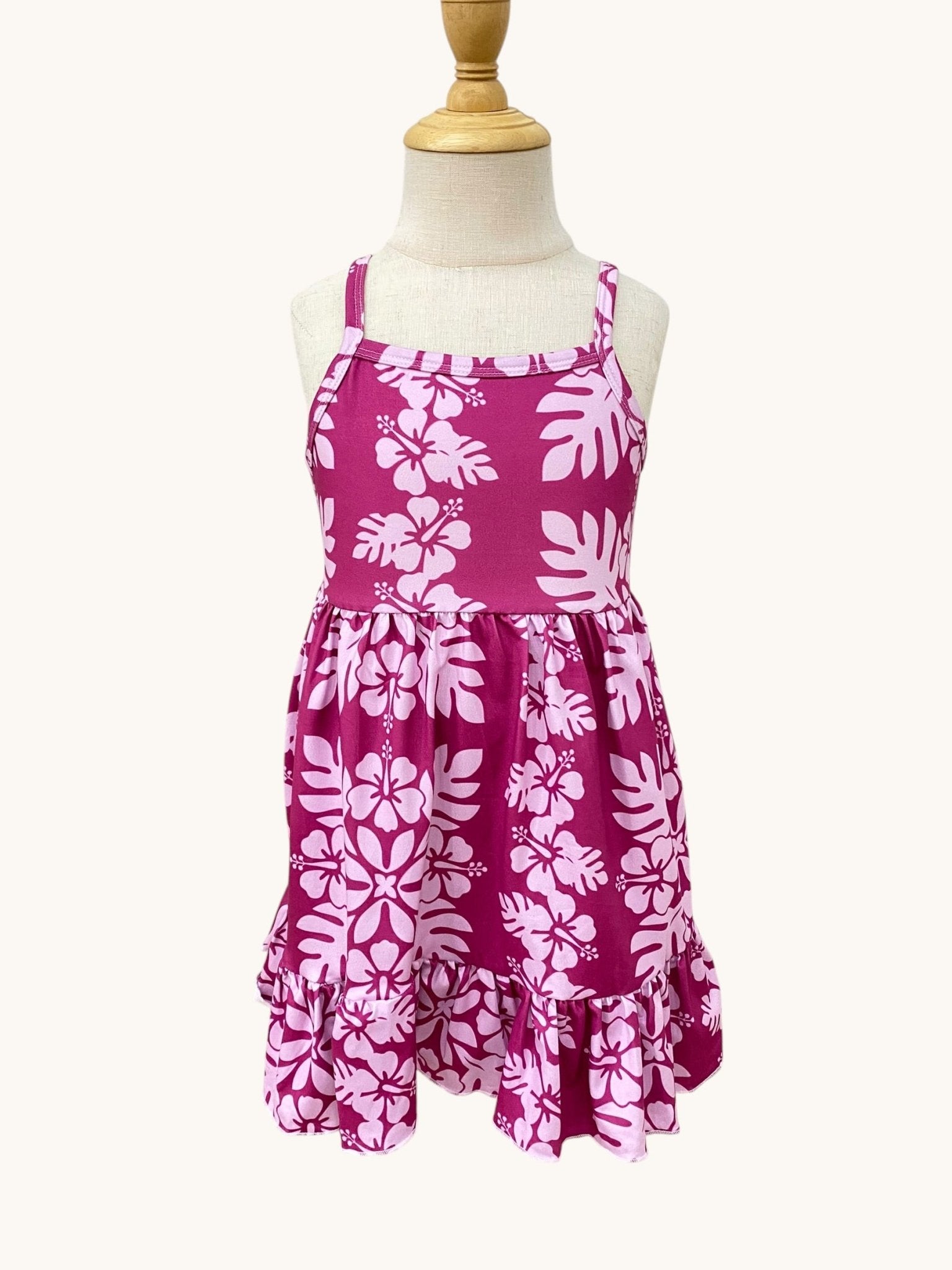 Plum Hibiscus Quilt Mila Dress - Sweet Sweet Honey Hawaii