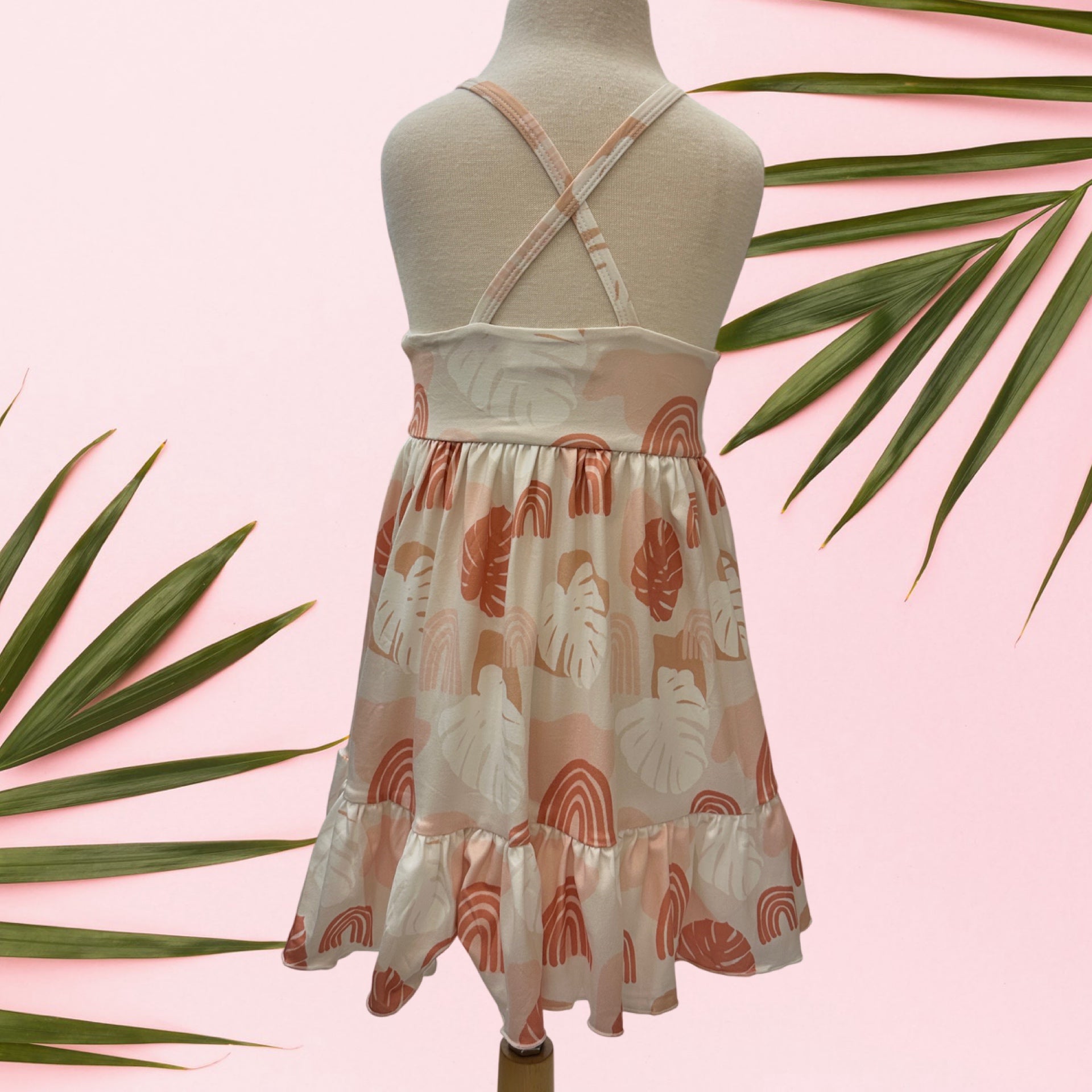 Rainbow Monstera Brooklyn Dress - Sweet Sweet Honey Hawaii