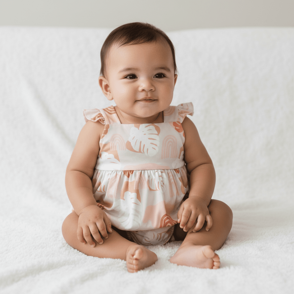 Rainbow Monstera Emma onesie - Sweet Sweet Honey Hawaii