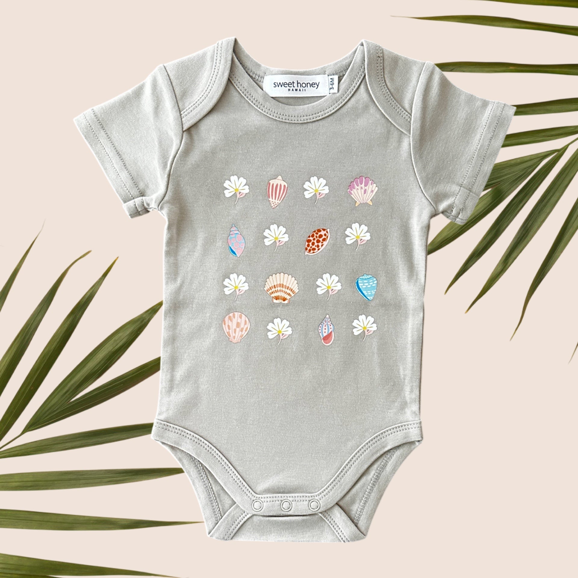 Seashell Grey Onesie - Sweet Sweet Honey Hawaii