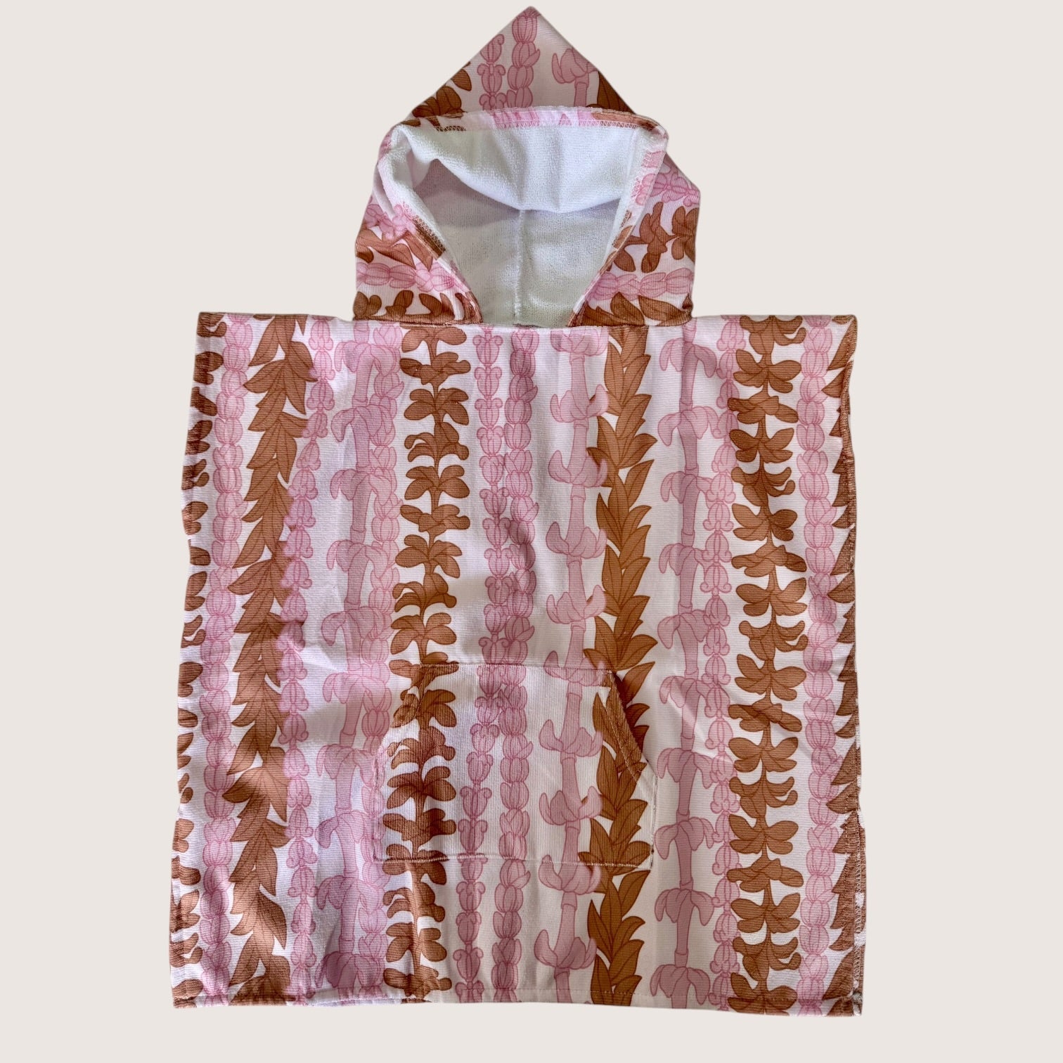 Teen Brown/Pink Lei Hooded Towel - Sweet Sweet Honey Hawaii