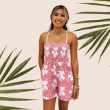 Women's Cheetah Hibiscus Kaia Romper - Sweet Sweet Honey Hawaii