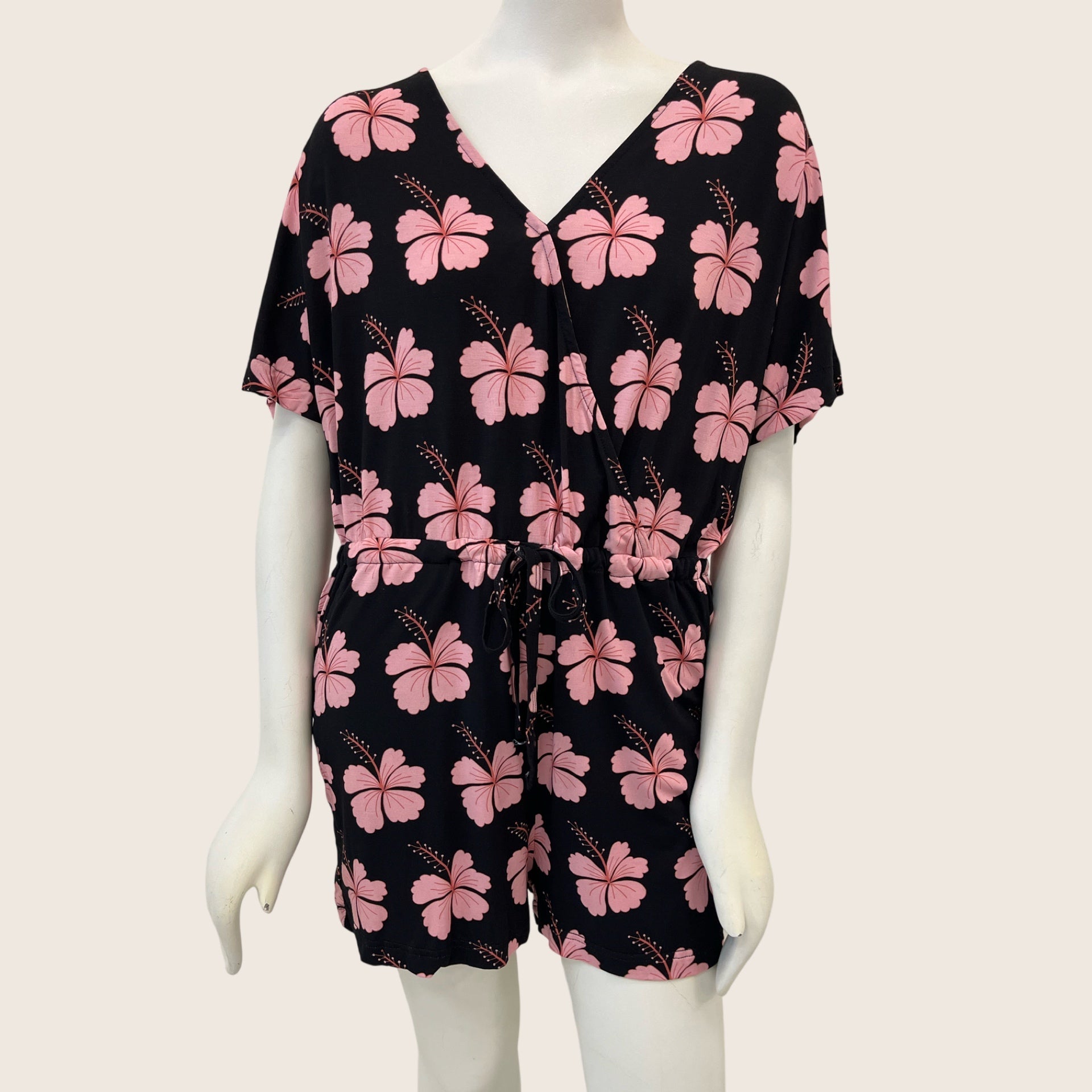 Women's Midnight Hibiscus Avery Romper - Sweet Sweet Honey Hawaii