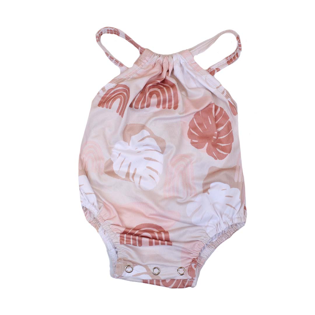 Baby & Children Aloha Wear Rainbow Monstera Halter Romper - Sweet Sweet Honey